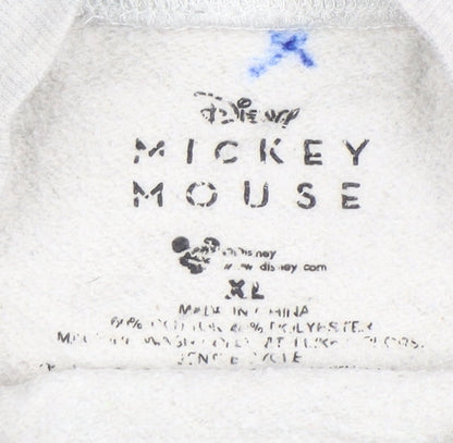 Preloved Disney Mickey Mouse Unisex Grey Pullover Sweatshirt XL - Detail