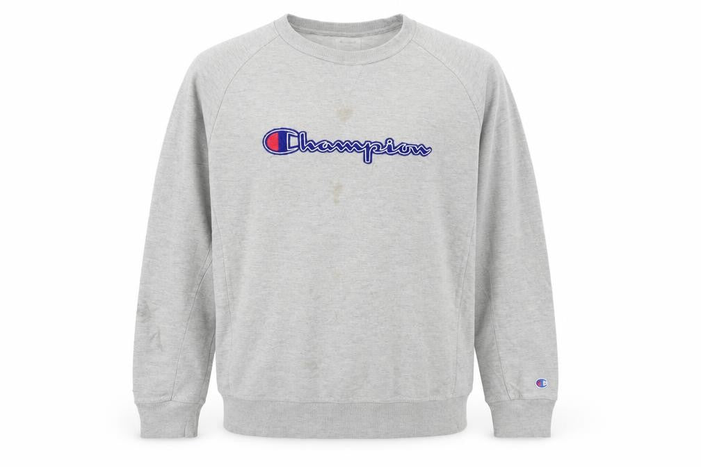 Champion Men's Grey Crew Neck Pullover Sweatshirt L
