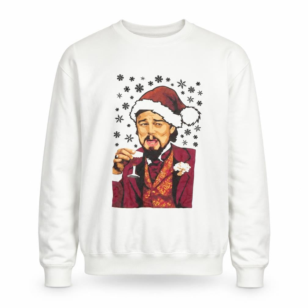Just Hoods Unisex White Christmas Sweatshirt L