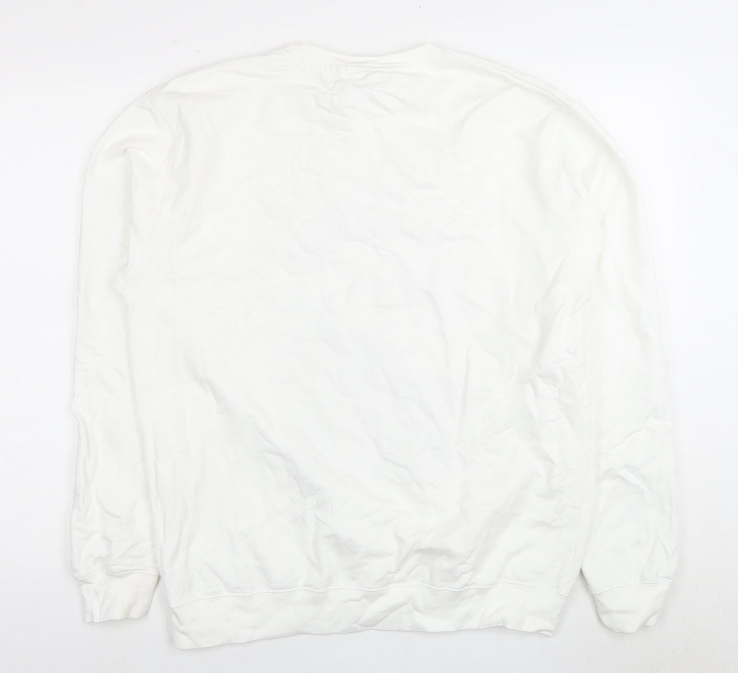 Just Hoods Unisex White Christmas Sweatshirt L