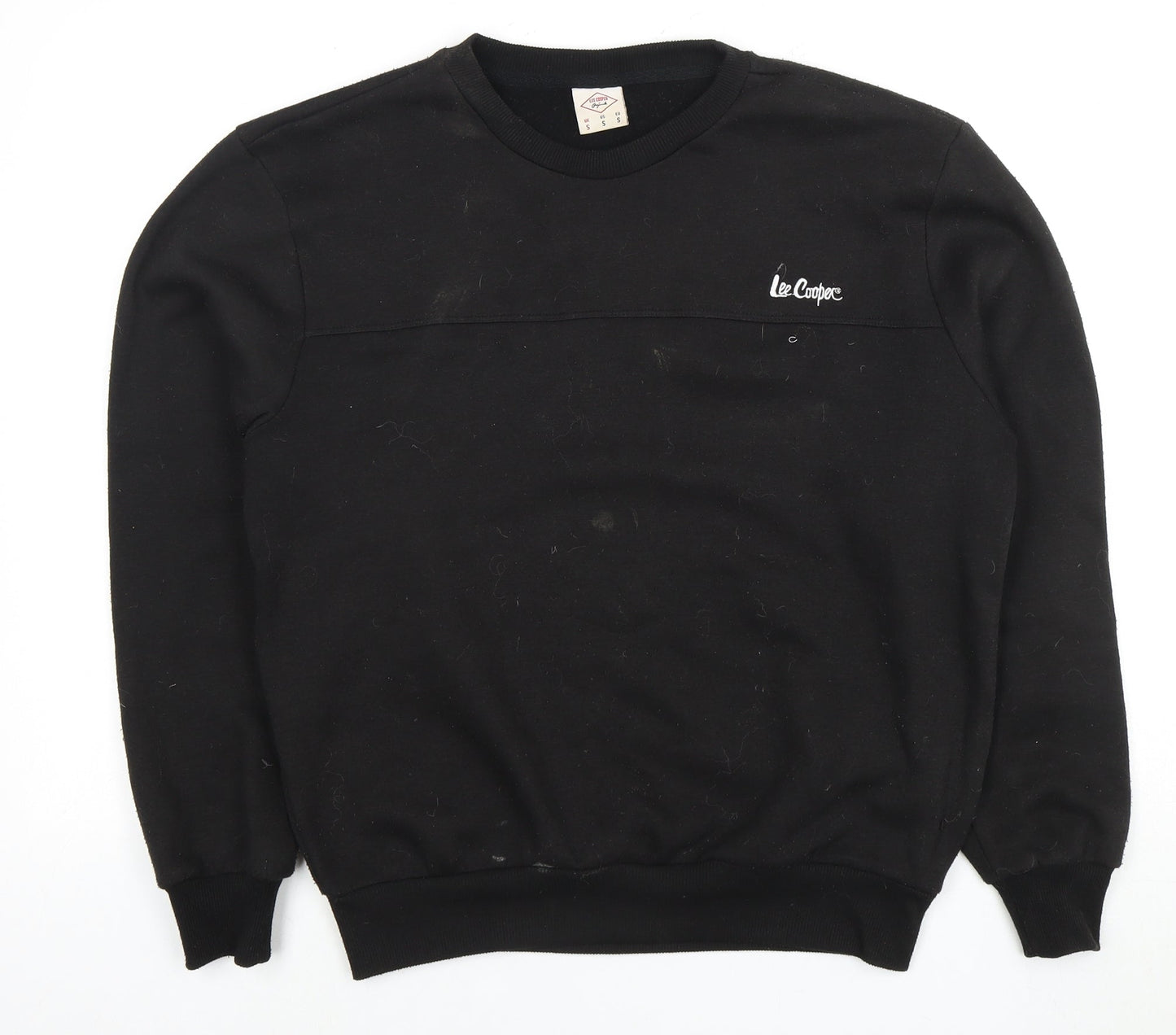 Lee Cooper Men's Black Crew Neck Logo Sweatshirt S