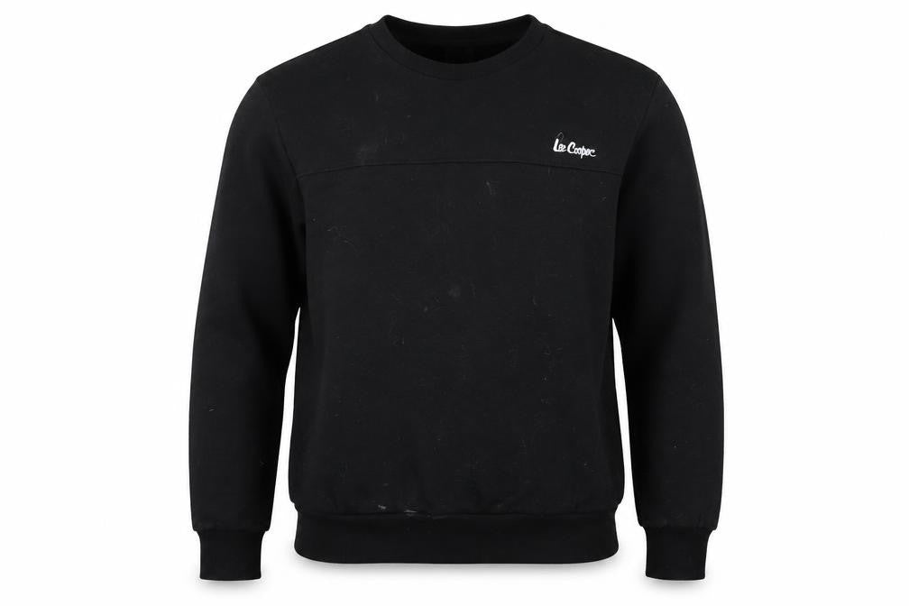 Lee Cooper Men's Black Crew Neck Logo Sweatshirt S
