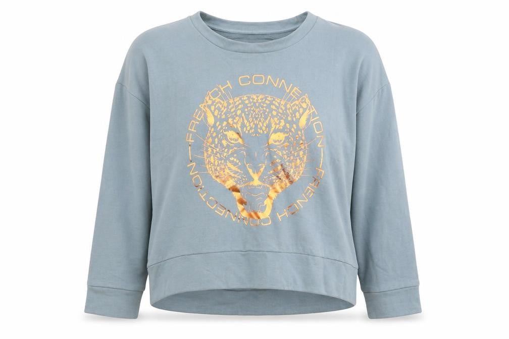 FC Jeans Women's Blue Graphic Sweatshirt Size 8