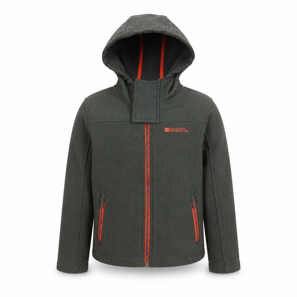 Mountain Warehouse Boys Green Soft Shell Hooded Jacket 7-8 Years