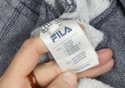 Brand and care label for Fila Men’s Grey Hooded Jacket Medium Casual