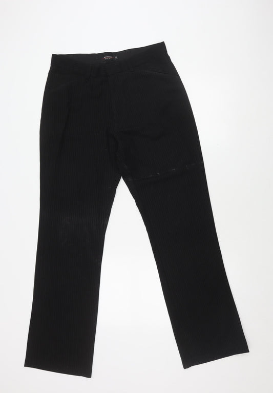 Jeff Banks Black Striped Trousers 32R Unisex