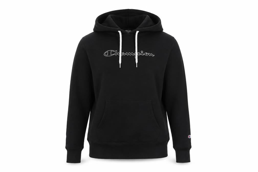 Champion Unisex Black Pullover Hoodie Size L