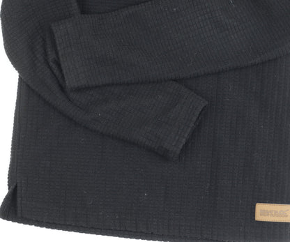 Close-up detail of Regatta boys’ black full zip sweatshirt 11-12 years