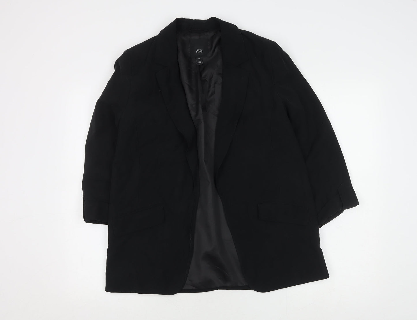 River Island Women's Black Blazer Size 10 Regular Fit
