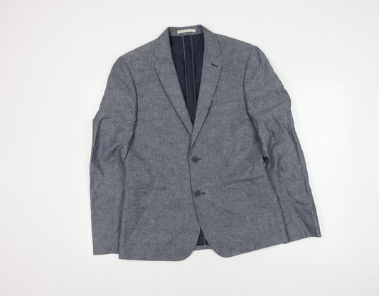 Marks and Spencer Men's Blue Linen Blazer 38R