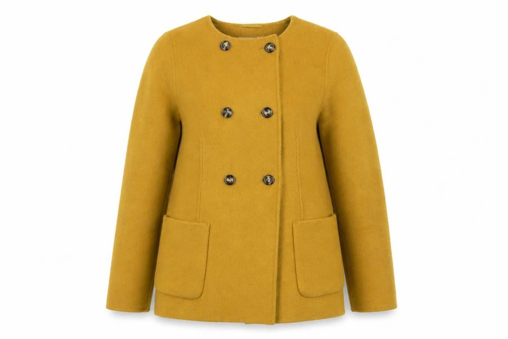 Marks & Spencer Women's Yellow Wool Blend Pea Coat Size 10