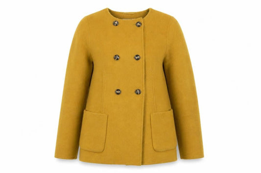 Marks & Spencer Women's Yellow Wool Blend Pea Coat Size 10