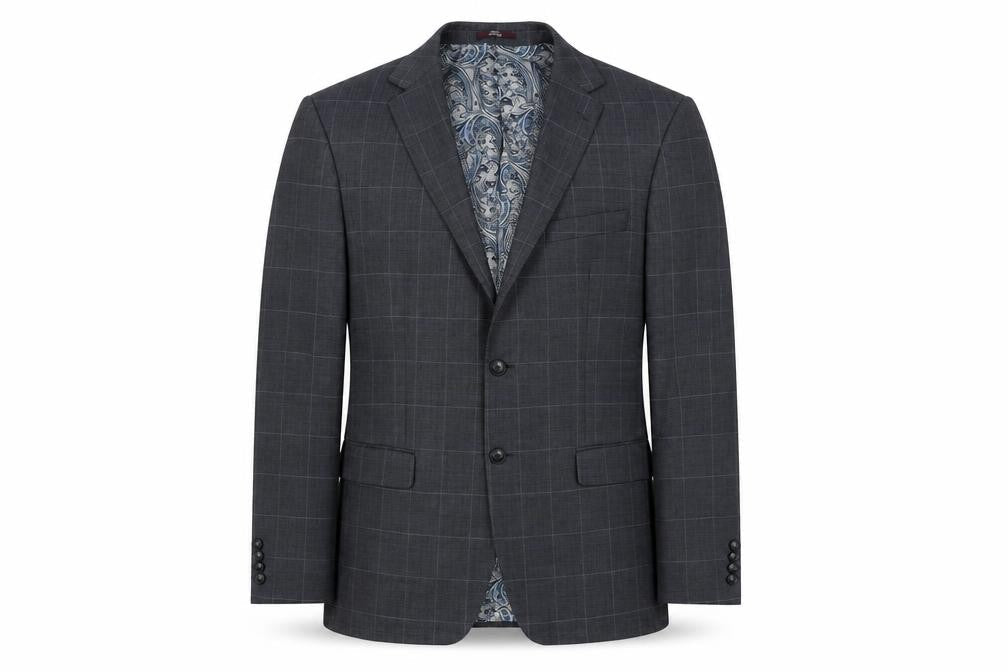 Marks & Spencer Men's Blue Check Blazer 40R