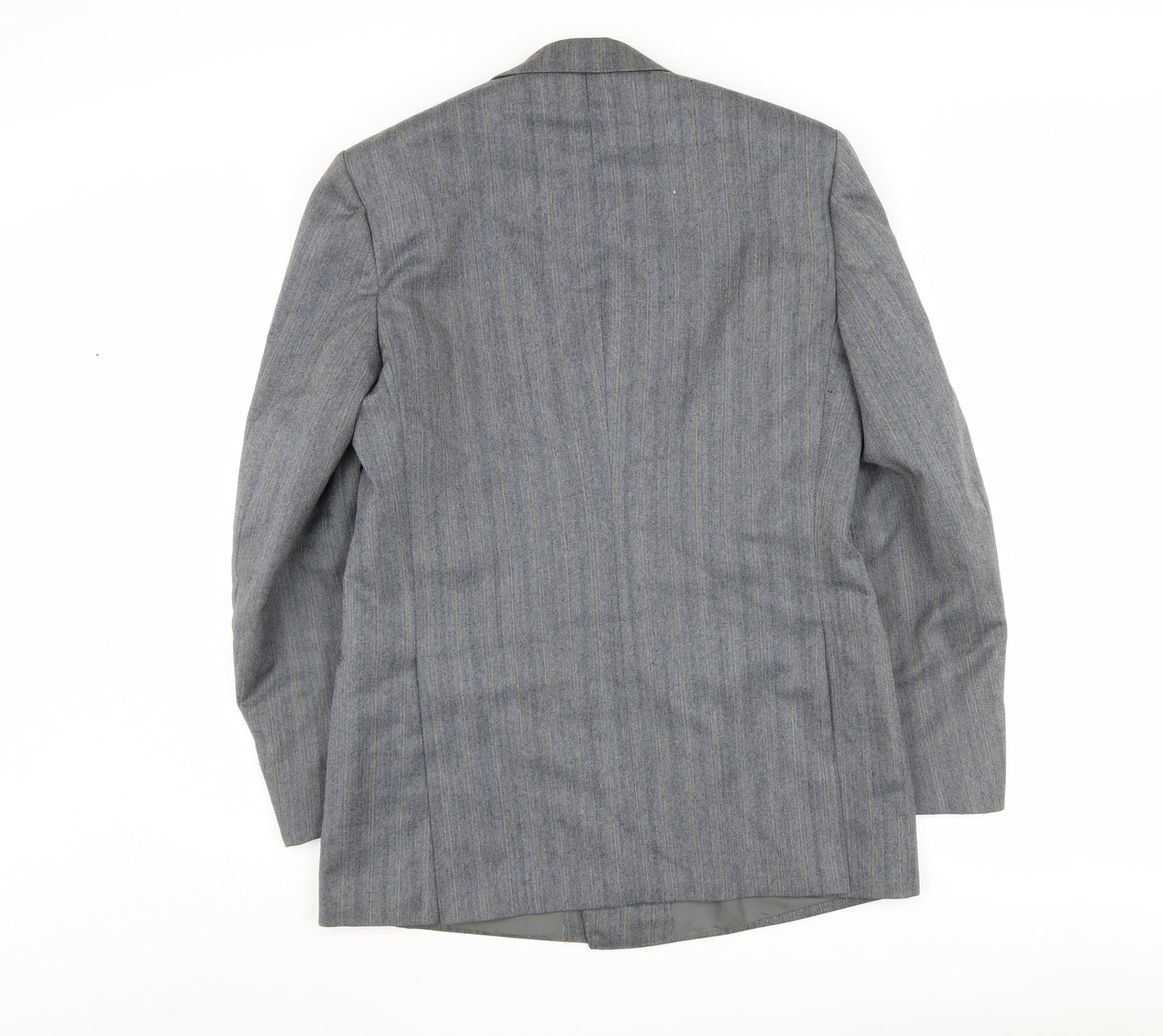 Canda Men's Grey Striped Double-Breasted Blazer 38R