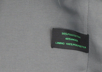 Close-up detail of Canda Men's Grey Striped Double-Breasted Blazer 38R