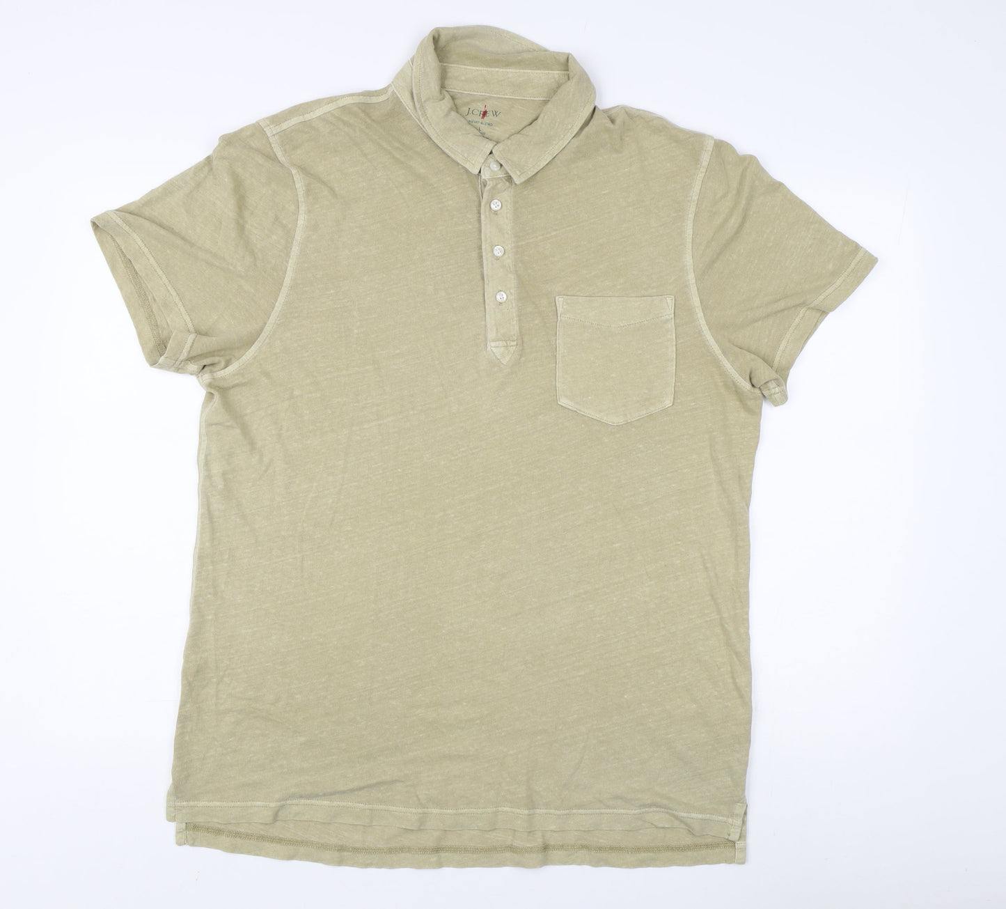 J.Crew Men's Beige Polo Shirt L Relaxed Fit