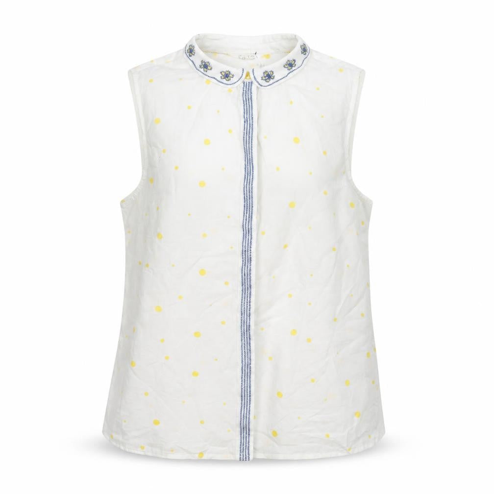 White Stuff Women's White Polka Dot Blouse Size 12