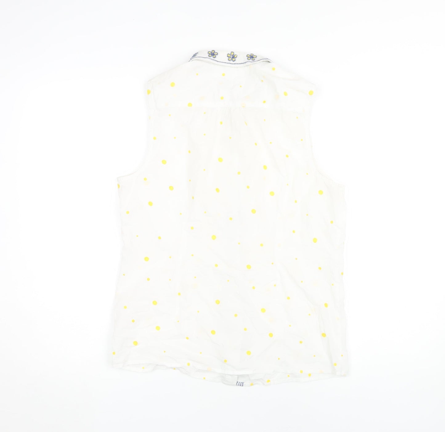 White Stuff Women's White Polka Dot Blouse Size 12