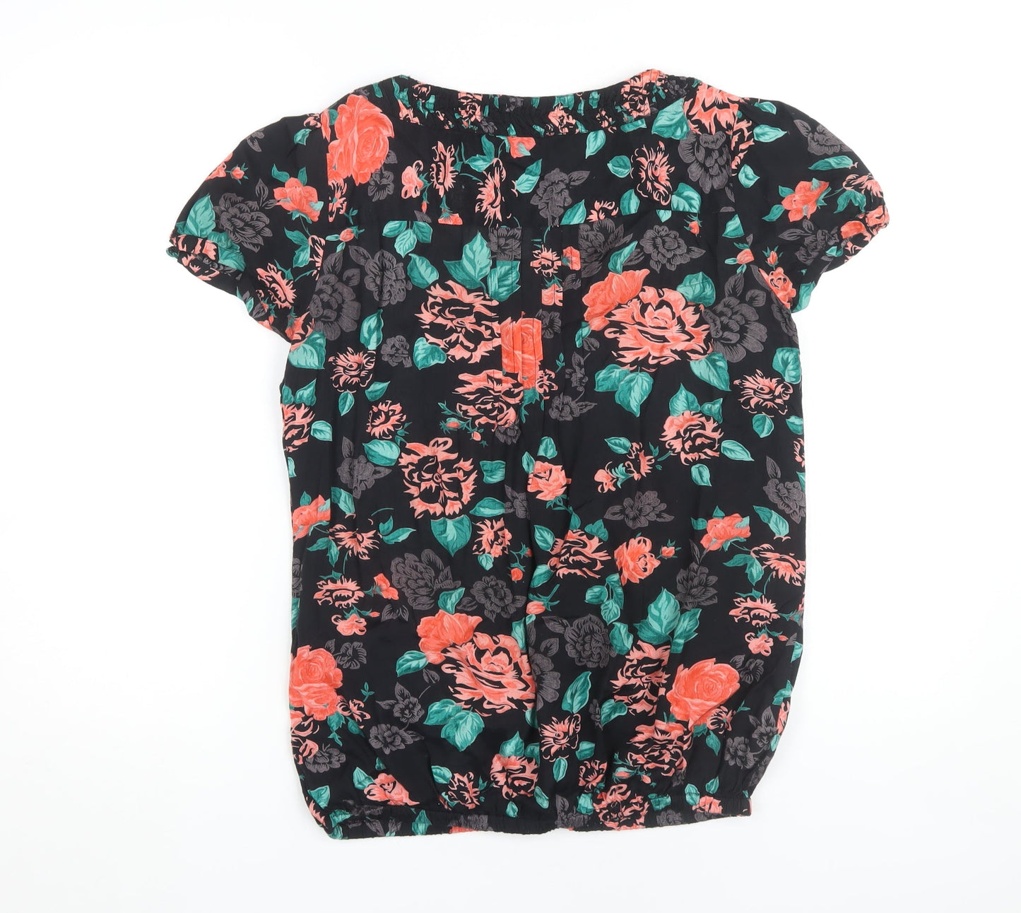 Red Herring Women's Black Floral Blouse, Size 40