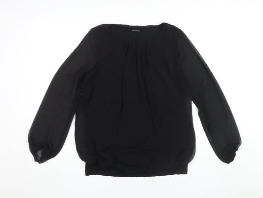 Roman Women's Black Long Sleeve Blouse Size 12