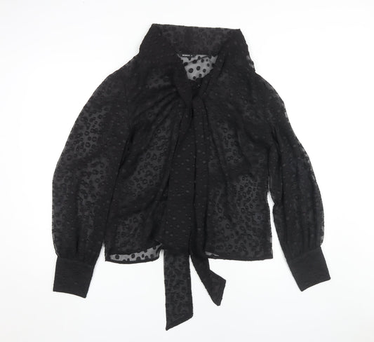 Roman Originals Women Black Polka Dot Blouse Size 14