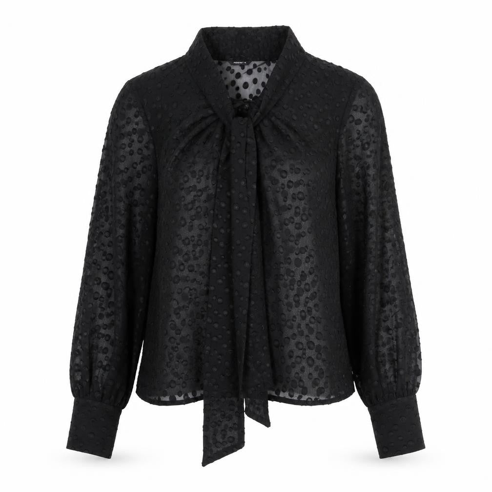 Roman Originals Women Black Polka Dot Blouse Size 14