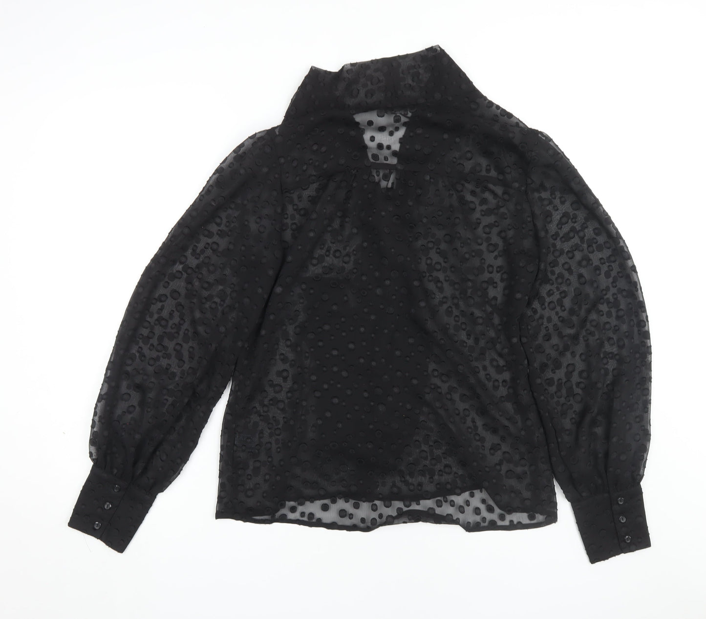 Roman Originals Women Black Polka Dot Blouse Size 14