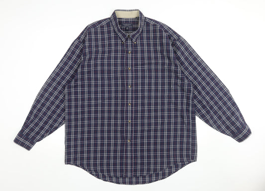 Van Heusen Men's Large Plaid Button-Up Shirt Multicoloured