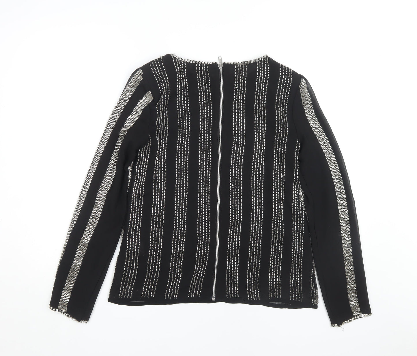 River Island Women's Black Striped Top Size 8