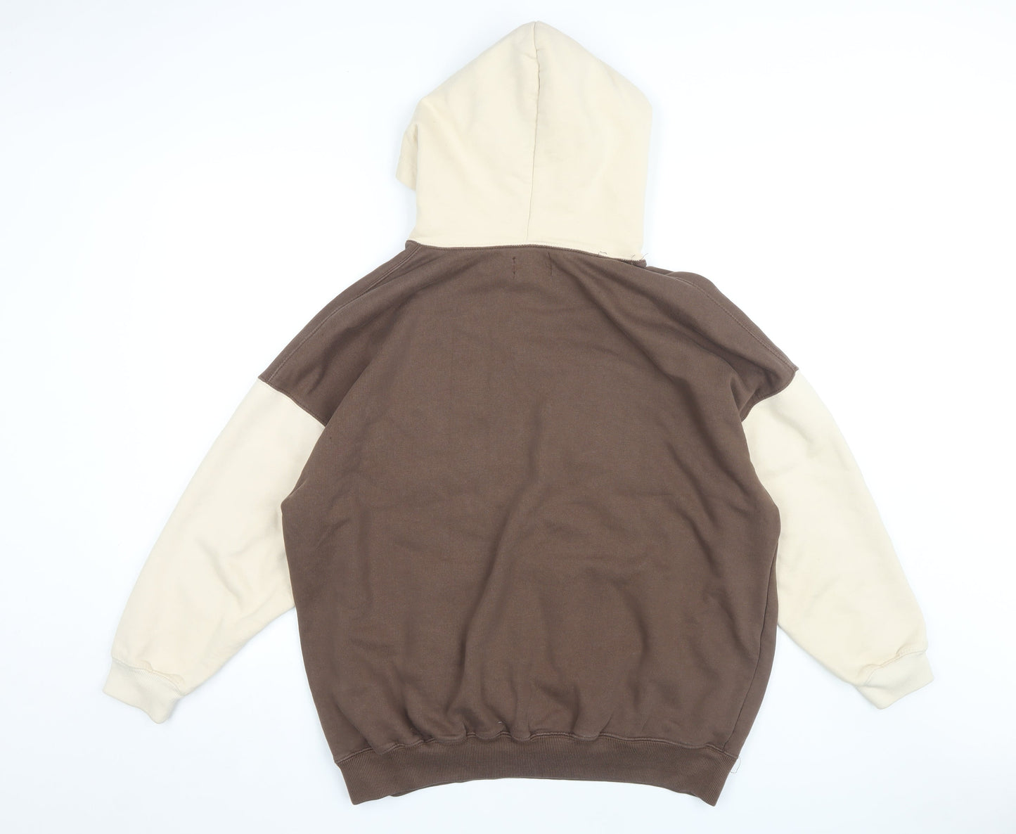 Pull&Bear Teens Brown Pullover Hoodie, Size S, Casual Style