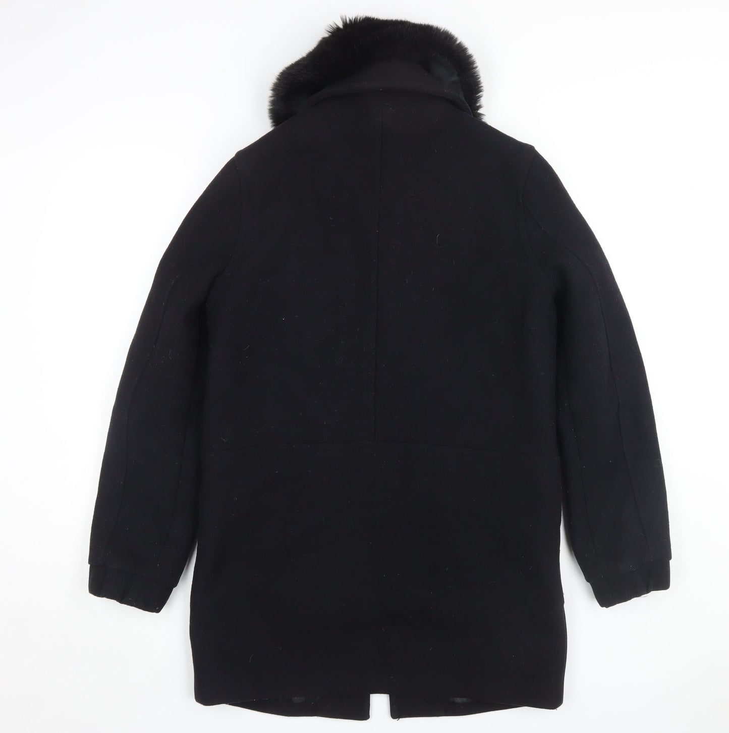 Topshop Women's Black Wool Overcoat Size 10