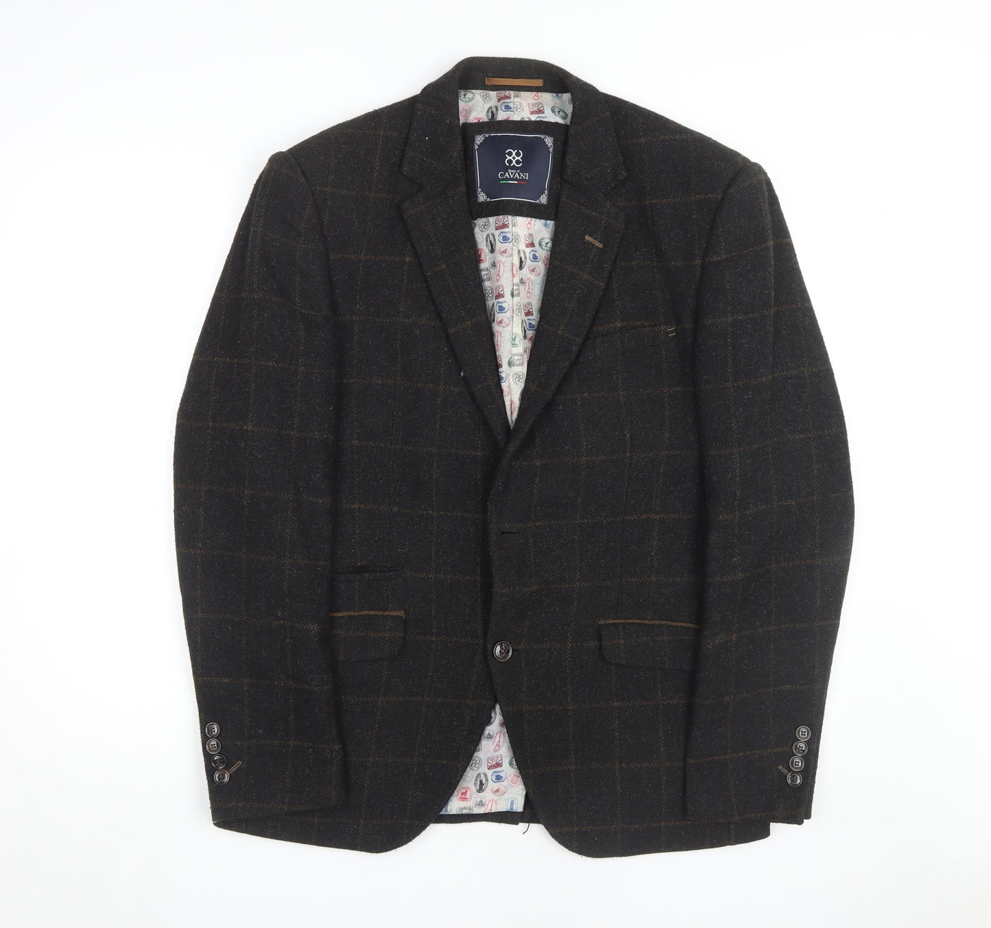 House of Cavani Men's Brown Check Blazer Size 40