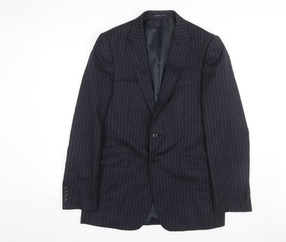 Additional front view of Jaeger Men's Black Striped Blazer -, size 40L