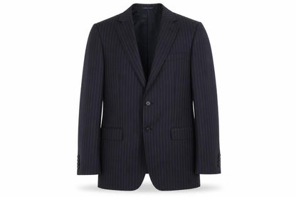 Front view of Jaeger Men's Black Striped Blazer -, size 40L