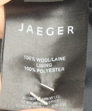 Brand and care label for Jaeger Men's Black Striped Blazer -, size 40L