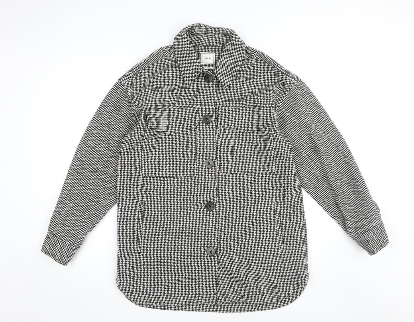 Pimkie Men's Check Jacket - Black, Medium, Collared