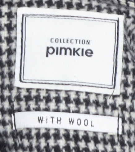 Pimkie Men's Check Jacket - Black, Medium, Collared