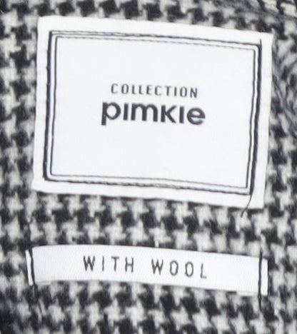 Pimkie Men's Check Jacket - Black, Medium, Collared