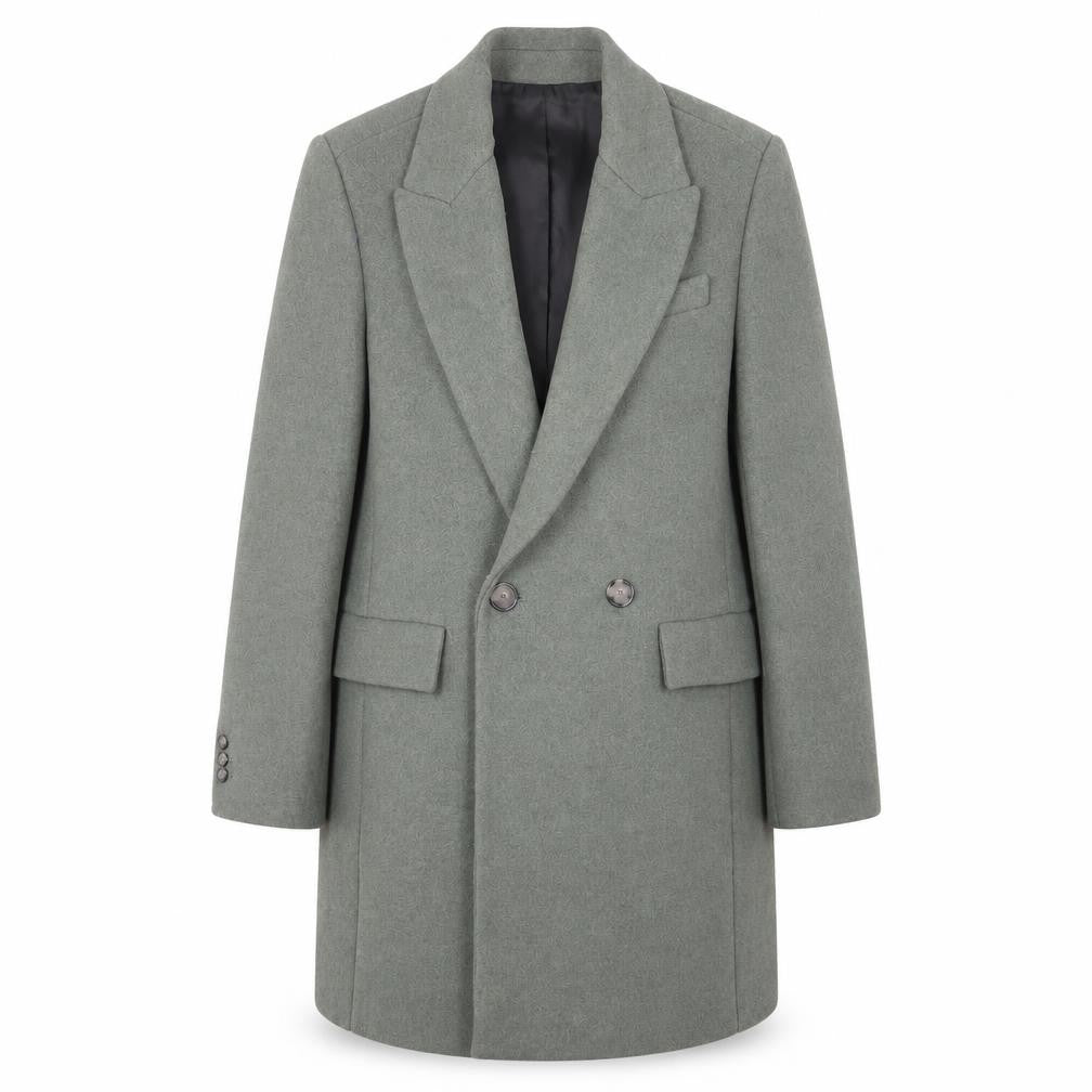 Mango Women's Green Overcoat - Size 12, Wool Blend