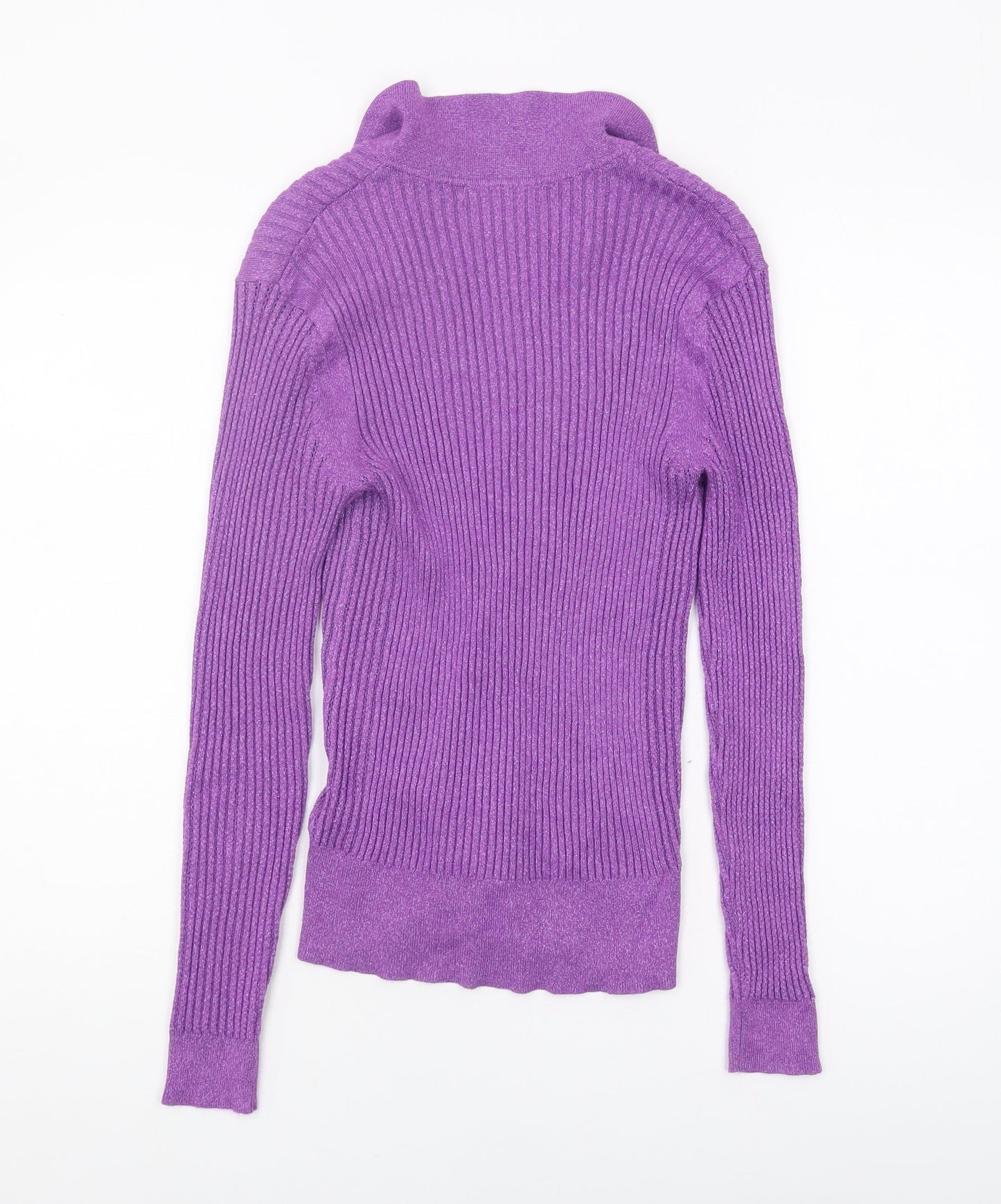 Marks and Spencer Women's Purple Collared Pullover Jumper Size 12