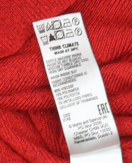 Marks and Spencer Women's Red Pullover Jumper High Neck