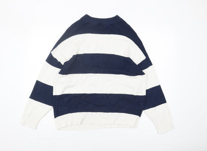 Back view of bpc Women's Blue Striped jumper M