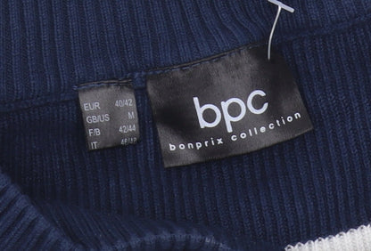 Brand and care label for bpc Women's Blue Striped jumper M
