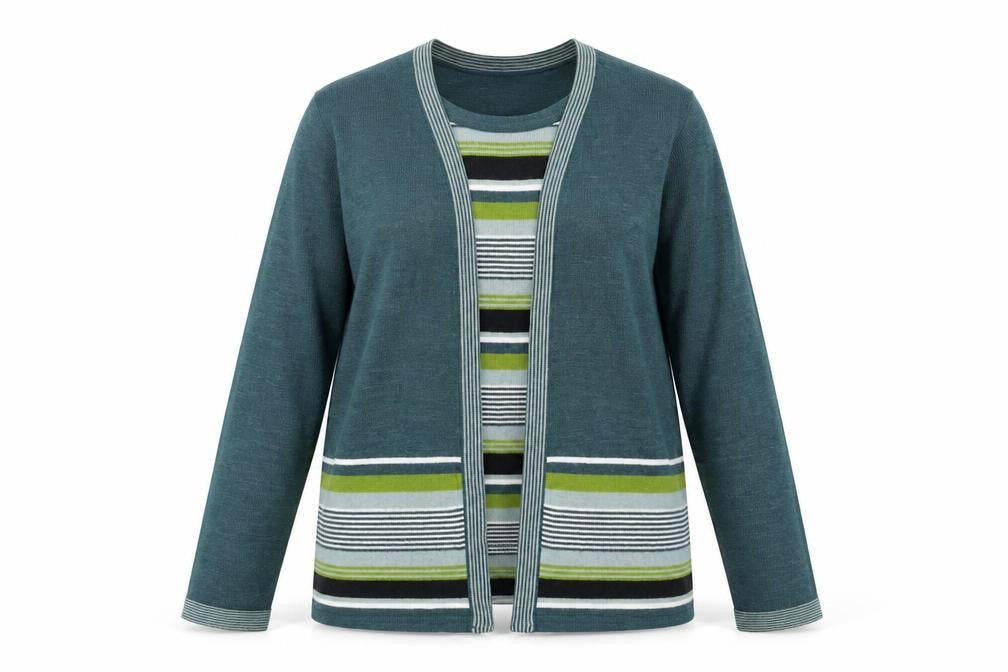 Honor Millburn Women's Blue Striped Cardigan M
