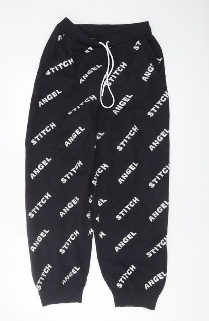 Disney Womens Black Joggers S - Stitch & Angel
