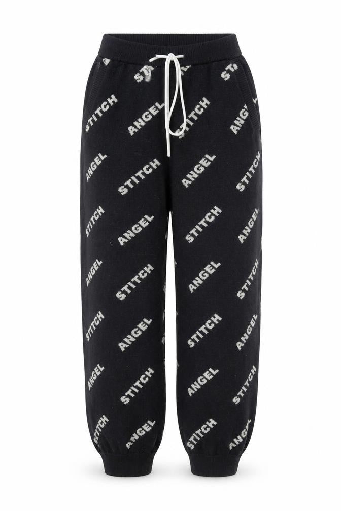 Disney Unisex Black Joggers S - Stitch & Angel