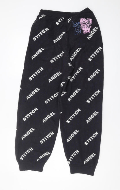Disney Womens Black Joggers S - Stitch & Angel