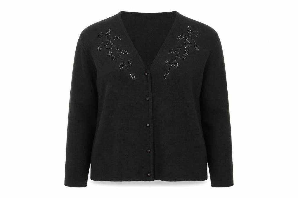 Eastex Women's Green V-Neck Cardigan L