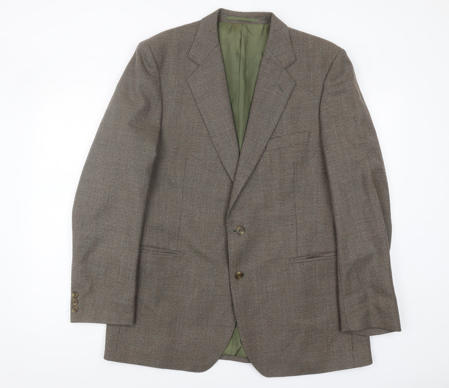 Steegan Men's Brown Check Wool Blazer 42R Regular Fit