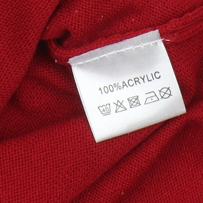 Classics Women's Red V-Neck Pullover Jumper Size 12